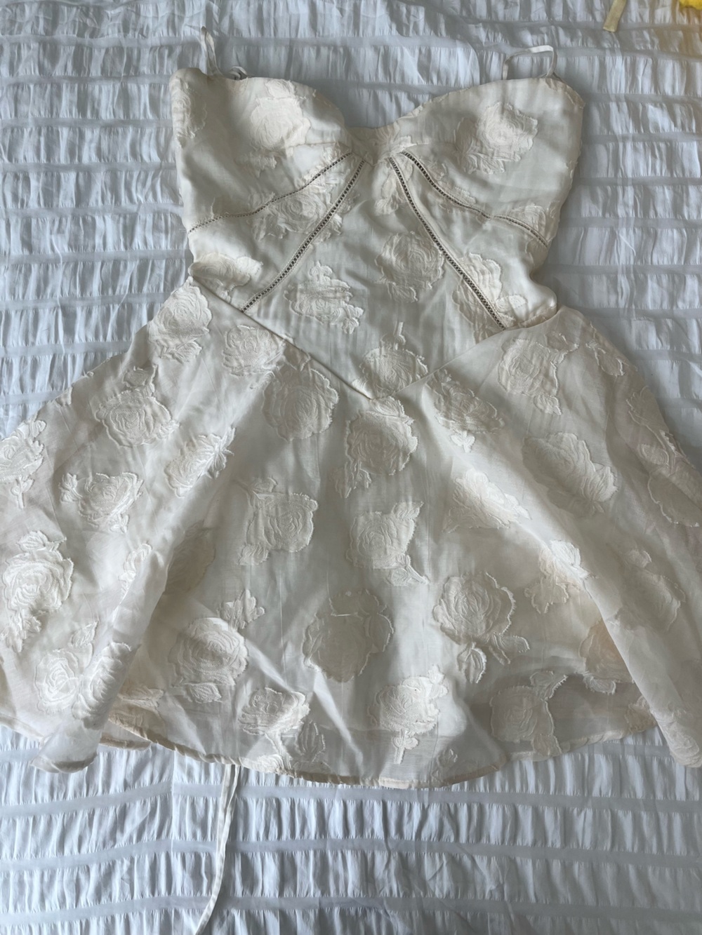 House of CB Ivory Lace Corset Dress with Eyelet Detail